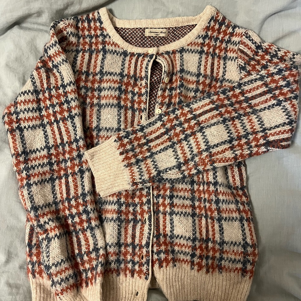 Plaid cardigan size small